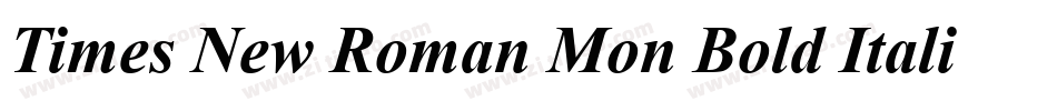 Times New Roman Mon Bold Italic字体转换